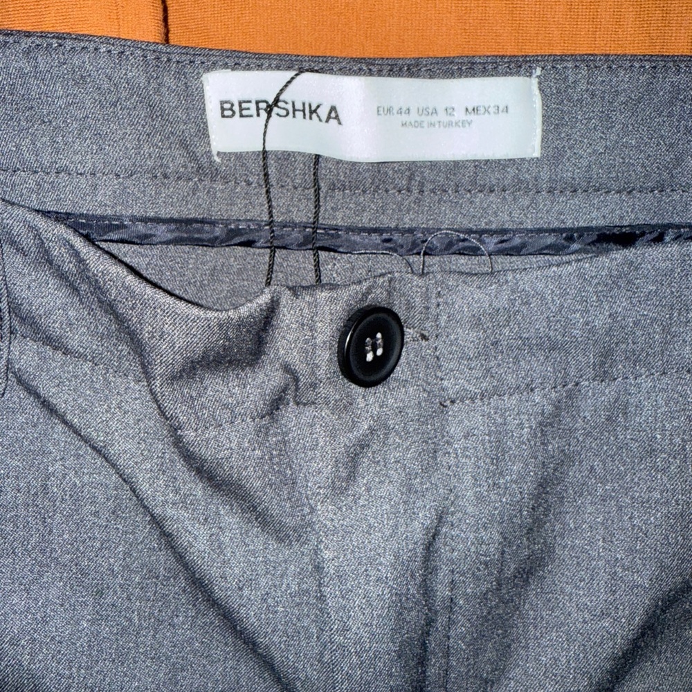 Bershka Charcoal Buttoned Pants